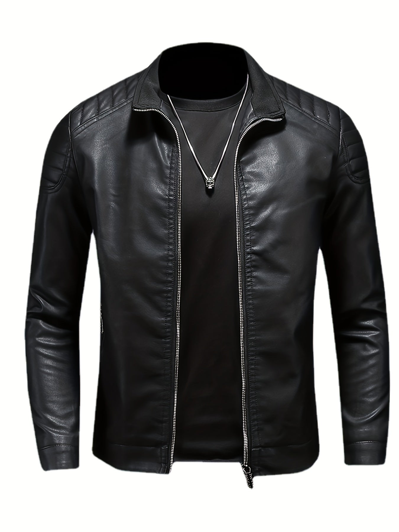 Matthew M. Crain's Blue leather jacket