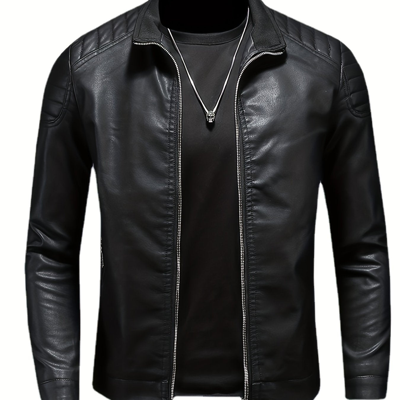 Matthew M. Crain's Blue leather jacket